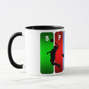 Caneca Emblema de vôlei multicolor