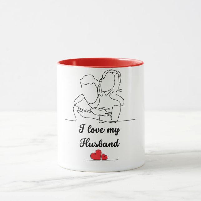 Caneca Emblema do Amor Eterno: Eu Amo Meu Marido (Centro)
