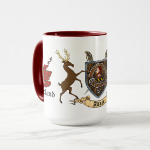 Caneca Emblema do Clã Escocês Adair & Veados das Terras A