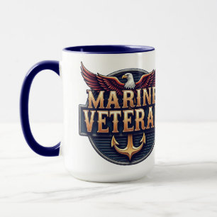 Caneca Emblema do Logotipo de Veterano do Corpo de Fuzile