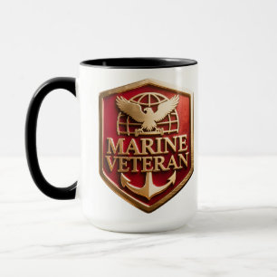 Caneca Emblema do Logotipo de Veterano do Corpo de Fuzile