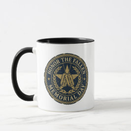 Caneca Emblema do Memorial Day em Honra aos Caídos Milita