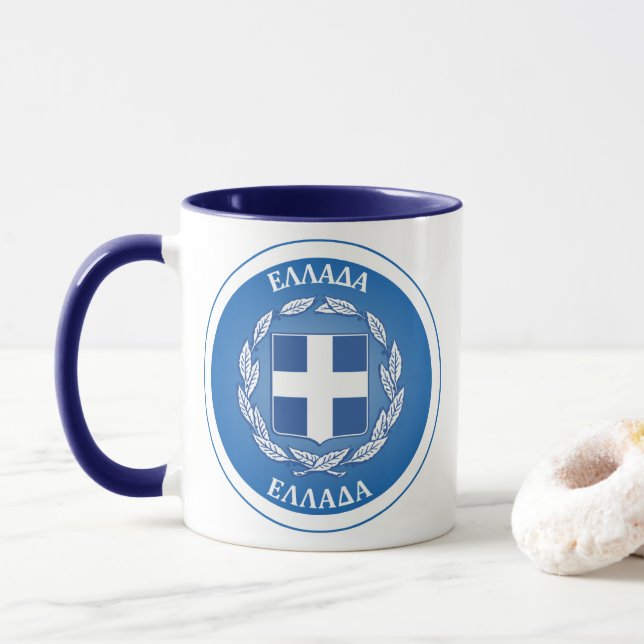 Caneca Emblema do Patrimônio da Grécia (Com Donut)