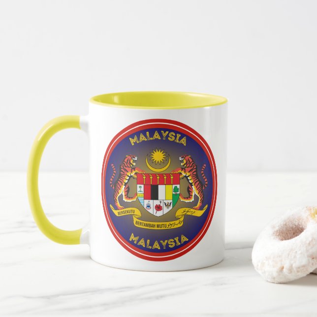 Caneca Emblema do Patrimônio da Malásia (Com Donut)