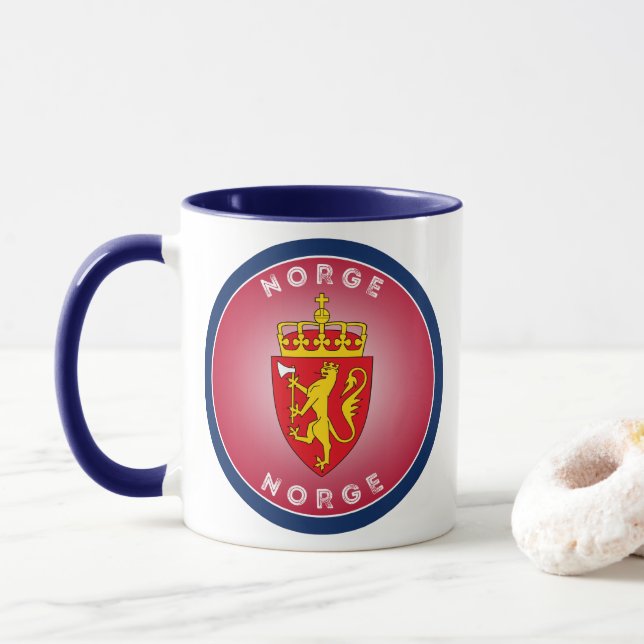 Caneca Emblema do Patrimônio da Noruega (Com Donut)