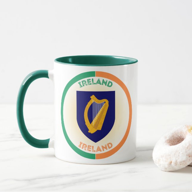 Caneca Emblema do Patrimônio da República da Irlanda (Com Donut)