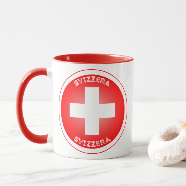 Caneca Emblema do Patrimônio da Suíça (Com Donut)