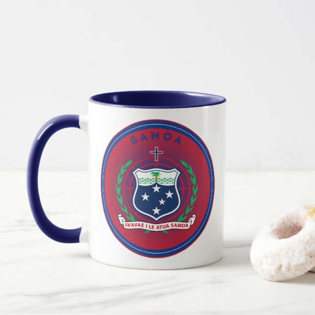 Caneca Emblema do Patrimônio de Samoa (Com Donut)