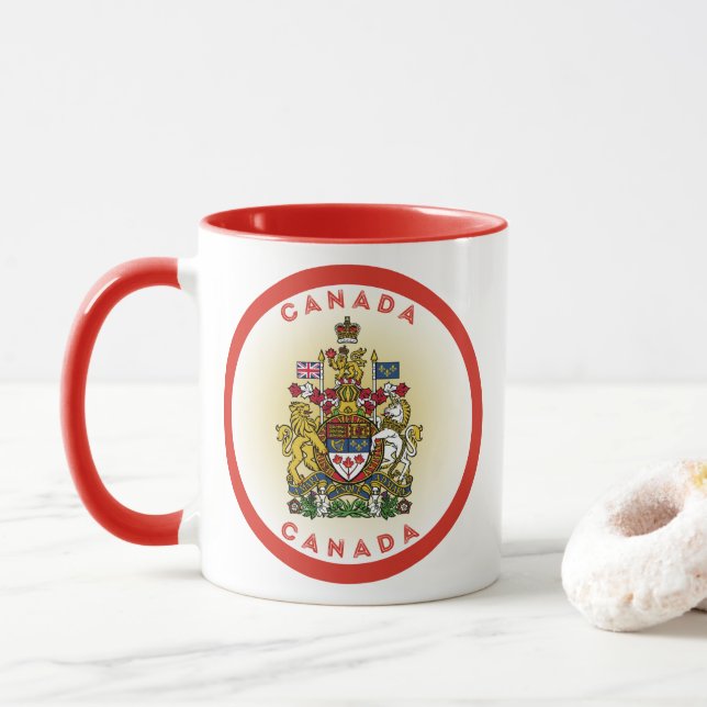 Caneca Emblema do Patrimônio do Canadá (Com Donut)