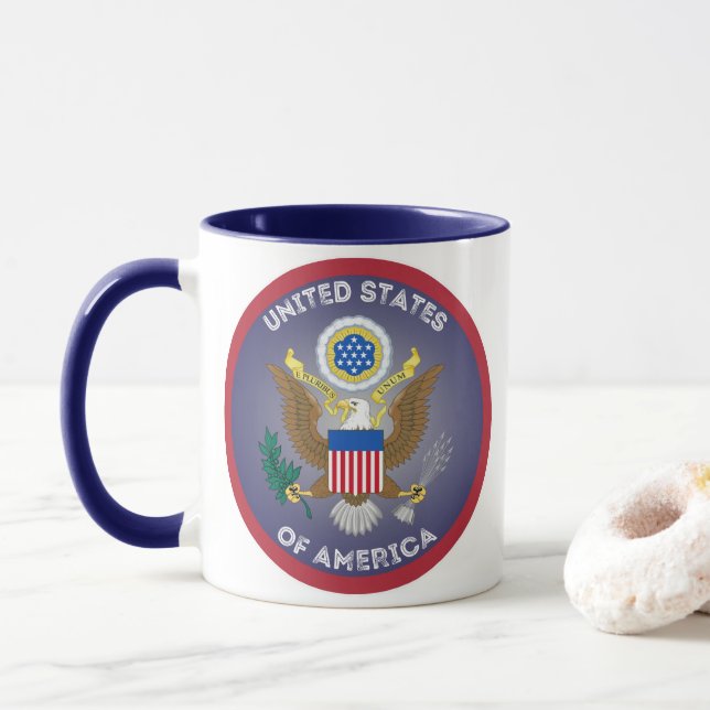 Caneca Emblema do Patrimônio dos EUA (Com Donut)