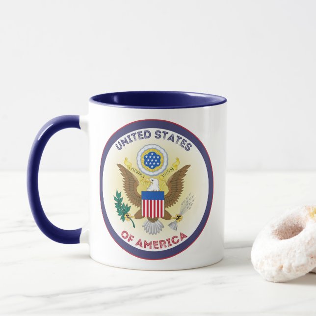 Caneca Emblema do Patrimônio dos EUA (Com Donut)
