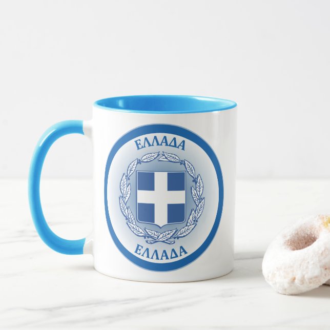 Caneca Emblema do Patrimônio Grego (Com Donut)
