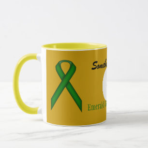 Caneca Emerald Green Stand Ribbon Tmpl por Kenneth Yoncic