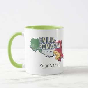 Caneca Emilia Romagna Flag Itália Retro Region Map Vintag