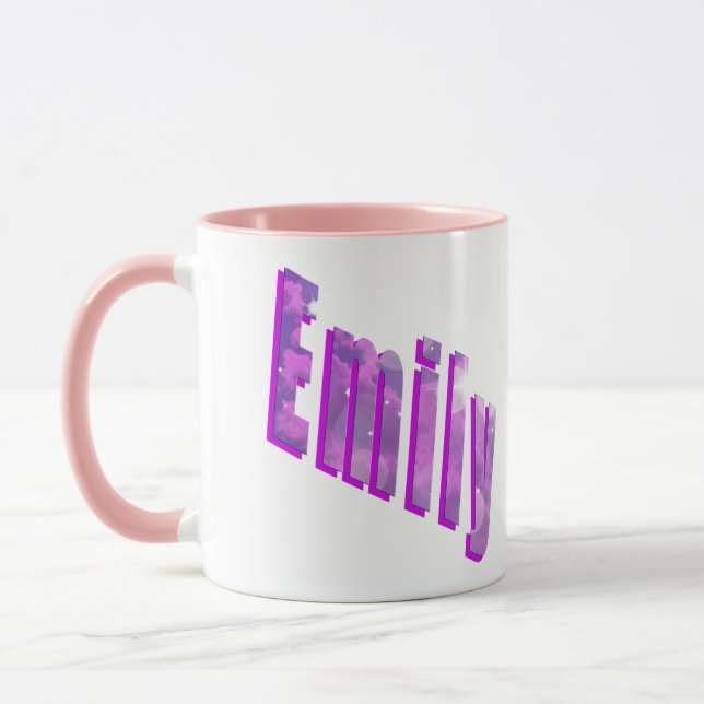Caneca Emily, Nome Logo, Combo Pink Coffee Mug (Esquerda)