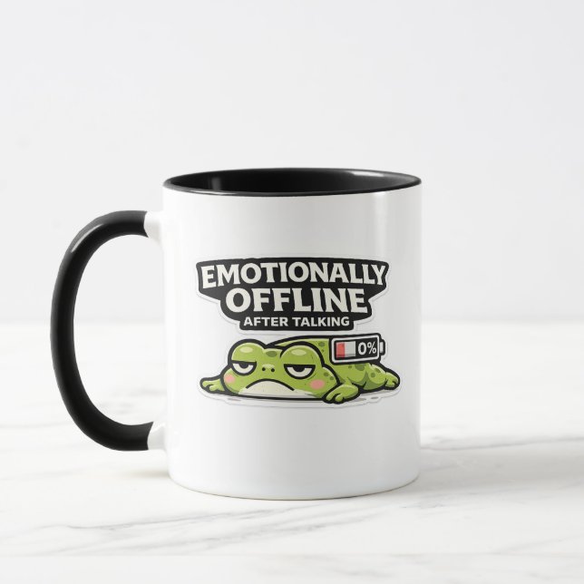 Caneca Emotionally Offline After Talking Frog Design (Esquerda)