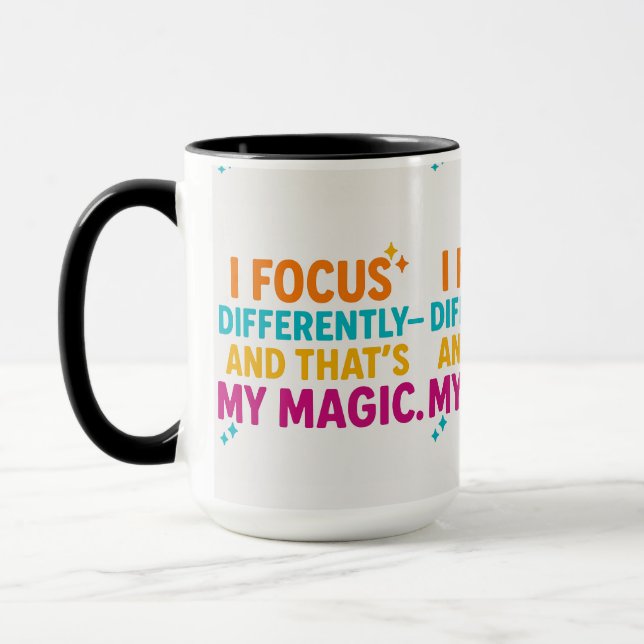 Caneca Empenhando-se com o ADHD* "i Foco Diferente" (Esquerda)