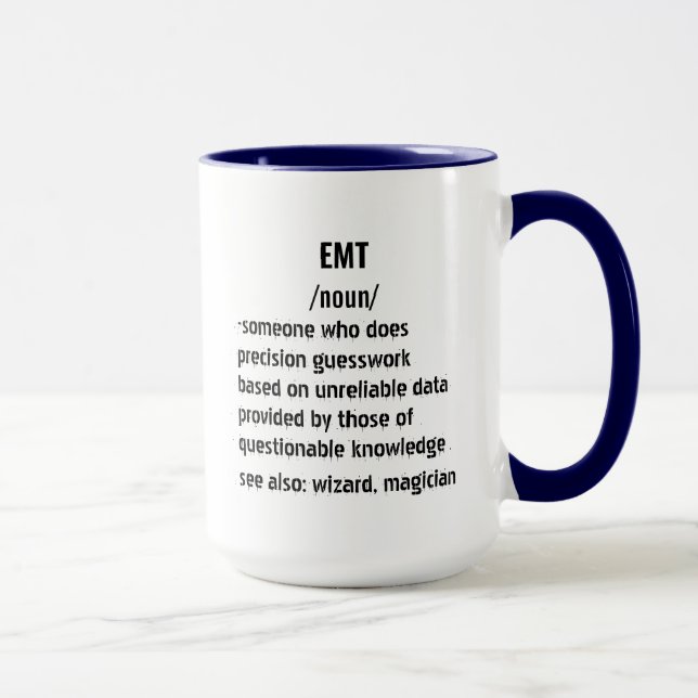 Caneca EMT Definição EMT Saúde Emergência EMTs Medicament (Direita)