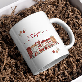 Caneca Encantador "Eu Amo Você" Ilustração Cidade Mug