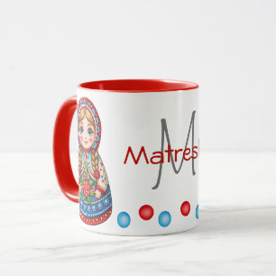 Caneca Encantadora Matryoshkas com Toque Personalizado