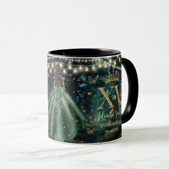 Caneca Enchanted Forest Starry XV QUINCEAÑERA Quince 15 (Frente Esquerda)