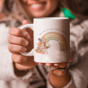 Caneca Encontre-me no Pomar de Abóboras Arco-íris de Ou
