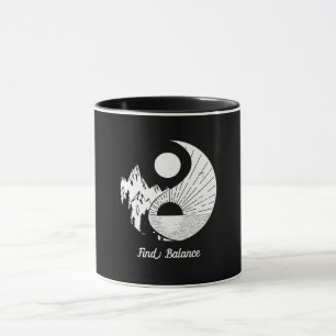 Caneca Encontre o saldo Zen Yin Yang Black White
