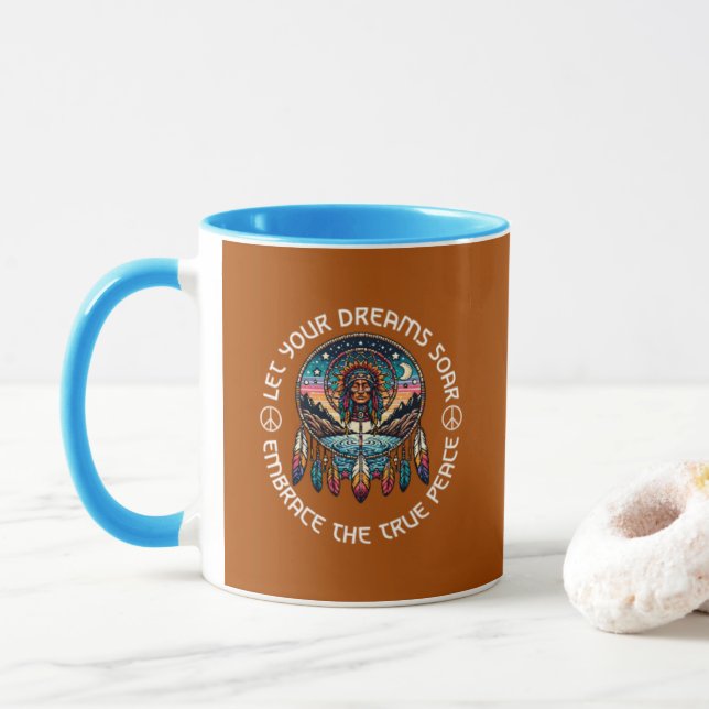 Caneca Encontre o seu trog de sonho de paz (Com Donut)