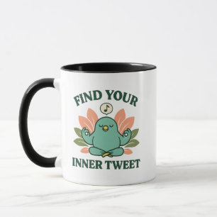 Caneca Encontre seu Design de pássaro no tweet interno
