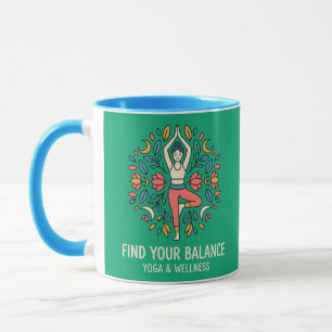 Caneca Encontre Seu Equilíbrio Yoga & Wellness Árvore Pos