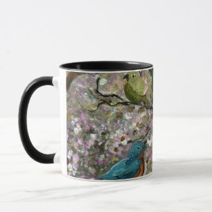 Caneca Encontro de Primavera: Pássaros Cantores Coloridos