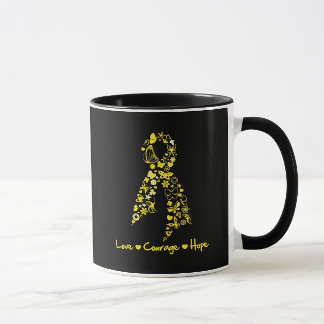 Caneca Endometriose Ama Coragem Esperança Borboletas (Direita)