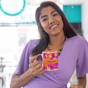 Caneca Energia da Flor de Hippie Puro e Rosa