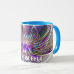 Caneca Enérgica, Abstrato, Flor de Arte Fractal Melhor Mã<br><div class="desc">Uma flor de fantasia multicolor e poderosa,  uma arte floral fractal única. Design para a sua caneca e muito mais. Personalize o produto adicionando seu próprio texto ou nome usando o modelo de texto. Você também pode excluir isso.</div>