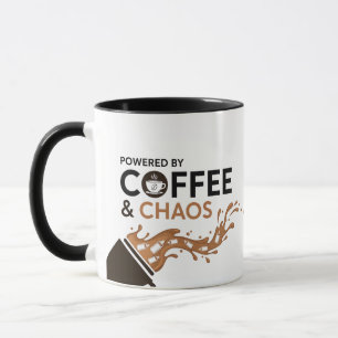 Caneca Energizado por Café e Caos Humorístico para Pais