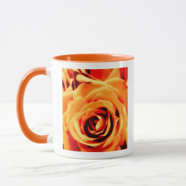 Caneca Energy Yellow Roses 11oz Two-Tone Mug Orange (Esquerda)