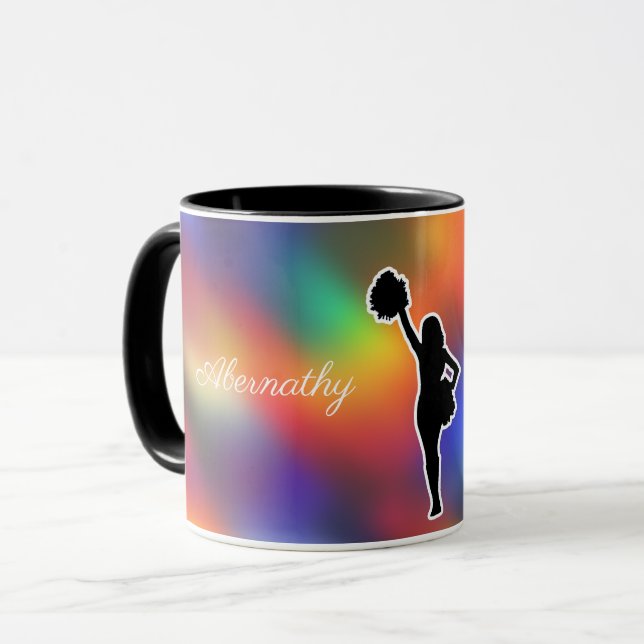 Caneca Ênfase de esportes de cheerleader personaliza com  (Frente Esquerda)