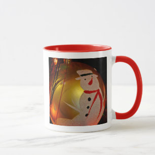 Caneca Enfeite de Natal Homem de Neve Coberta de G