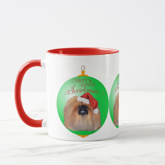 Caneca Enfeites de natal de Pekingese (Esquerda)