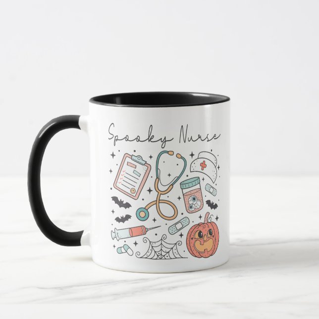 Caneca Enfermeira Bonita, Enfermeira de Halloween (Esquerda)