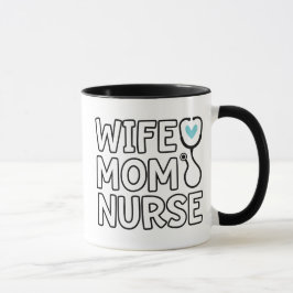 Caneca Enfermeira Coração Estetoscópio Vida de Enf