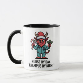 Caneca Enfermeira de Dia Krampus de Noite Enfermagem Enfe