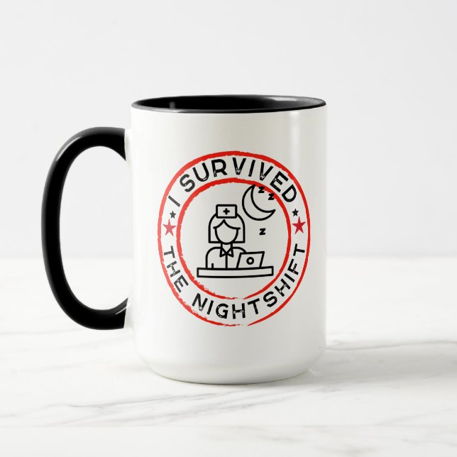 Caneca Enfermeira de turno da noite engraçada (Esquerda)
