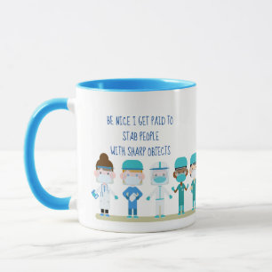 Caneca Enfermeira Divertida Dra. Stab Pessoas Sharp Objec