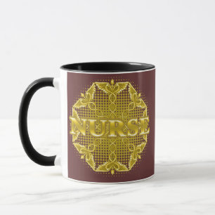 Caneca Enfermeira Estrela Caduceu de Ouro