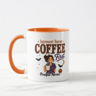Caneca Enfermeira Introvertida Café Primeiro Pessoas Nunc