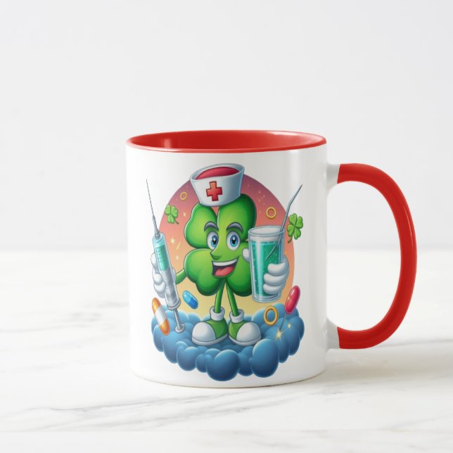 Caneca Enfermeira Lucky Green Shamrock (Direita)