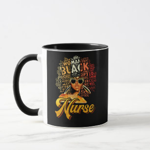 Caneca Enfermeira negra forte afro-melanina afro-american