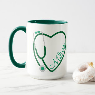 Caneca Enfermeira Stethoscope Heart Coffee Fun