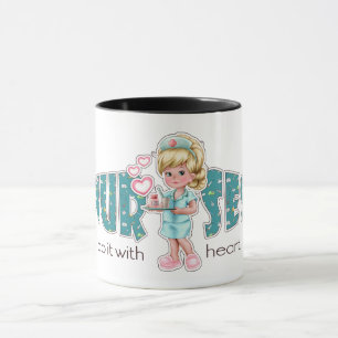 Caneca Enfermeiras fazem com Heart. Enfermeiras Dão Pern